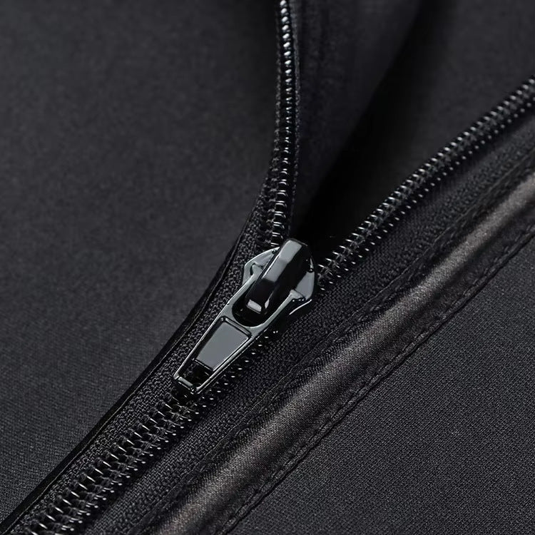 Size L Black Womens Sweat-Enhancing Waist Trainer Belt - Dual Strap Zipper Tummy Control Cincher for Workout & Postpartum Shaping