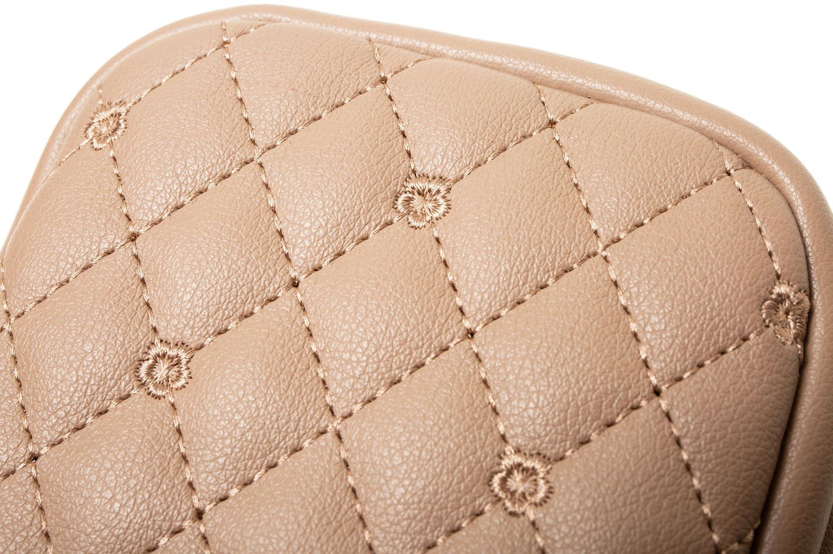 Black Chic Quilted Crossbody Phone Bag - PU Leather Mini Purse with Floral Stitching & Adjustable Strap