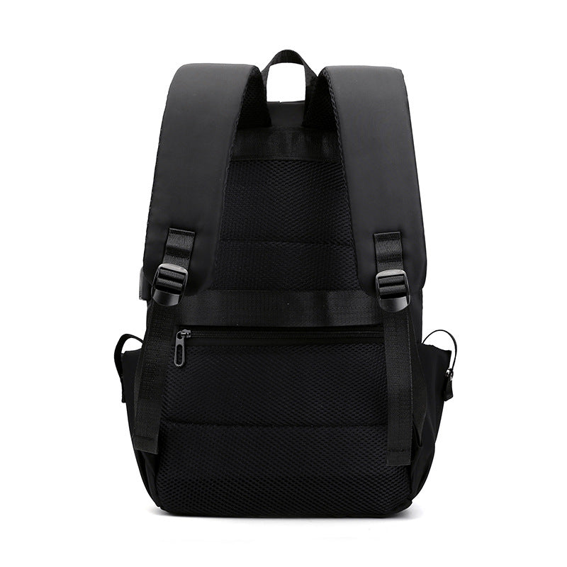 Black Modern Anti-Theft Laptop Backpack with USB Charging Port - Water-Repellent Travel & Business Bag for 15.6 Inch Laptops