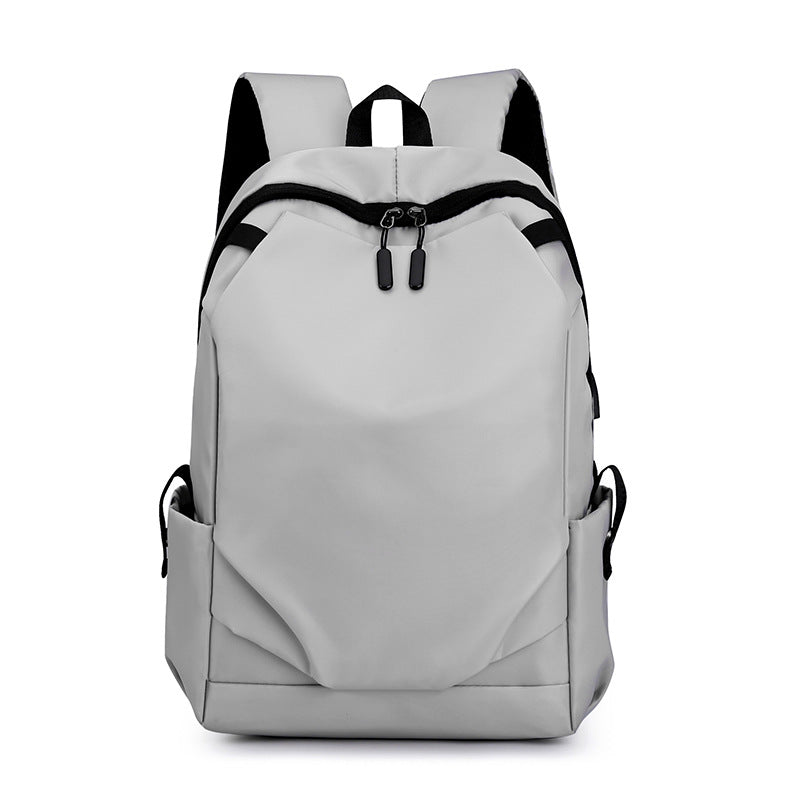 Grey Modern Anti-Theft Laptop Backpack with USB Charging Port - Water-Repellent Travel &amp; Business Bag for 15.6 Inch Laptops