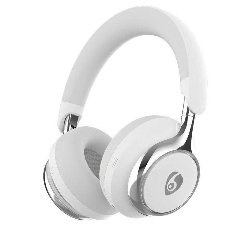 White Premium Wireless ANC Headphones - Bluetooth 5.4, 32H Playtime, Foldable Over-Ear Design, Comfort Earpads for Travel &amp; Gaming
