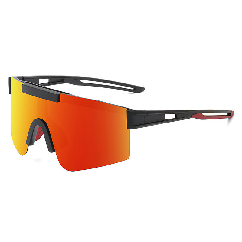 Orange Lenses With Black Temples Ultra-Light Polarized Sports Sunglasses - Wraparound Shield Design for Cycling &amp; Outdoor Performance
