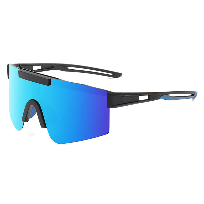 Blue Lenses With Black Temples Ultra-Light Polarized Sports Sunglasses - Wraparound Shield Design for Cycling &amp; Outdoor Performance