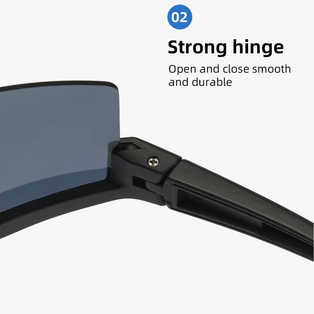 Blue Lenses With Black Temples Ultra-Light Polarized Sports Sunglasses - Wraparound Shield Design for Cycling & Outdoor Performance