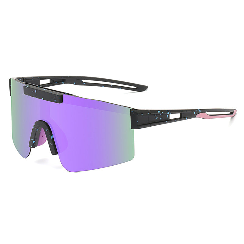 Purple Lenses With Black Temples Ultra-Light Polarized Sports Sunglasses - Wraparound Shield Design for Cycling &amp; Outdoor Performance