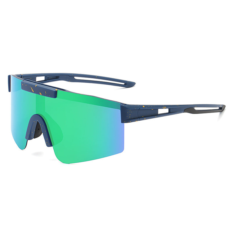 Green Lenses With Black Temples Ultra-Light Polarized Sports Sunglasses - Wraparound Shield Design for Cycling &amp; Outdoor Performance