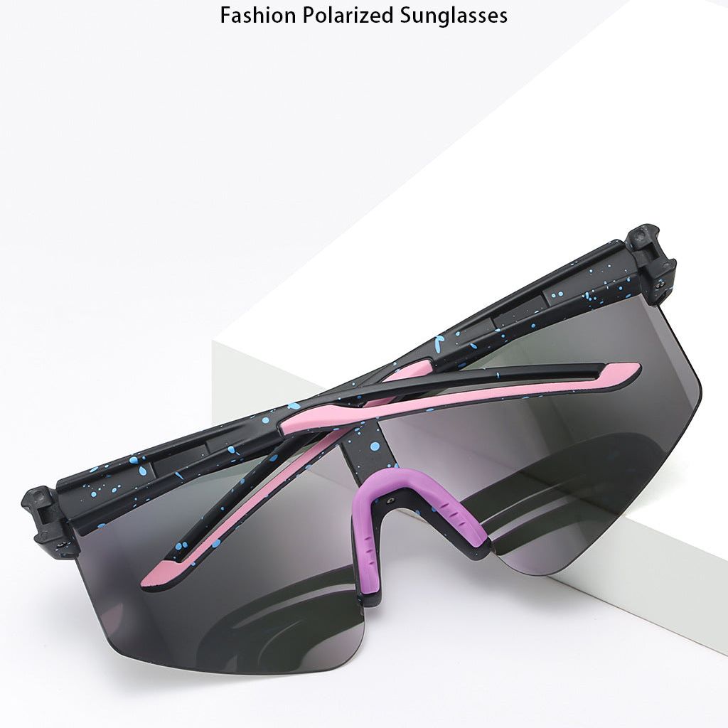 Blue Lenses With White Temples Ultra-Light Polarized Sports Sunglasses - Wraparound Shield Design for Cycling & Outdoor Performance