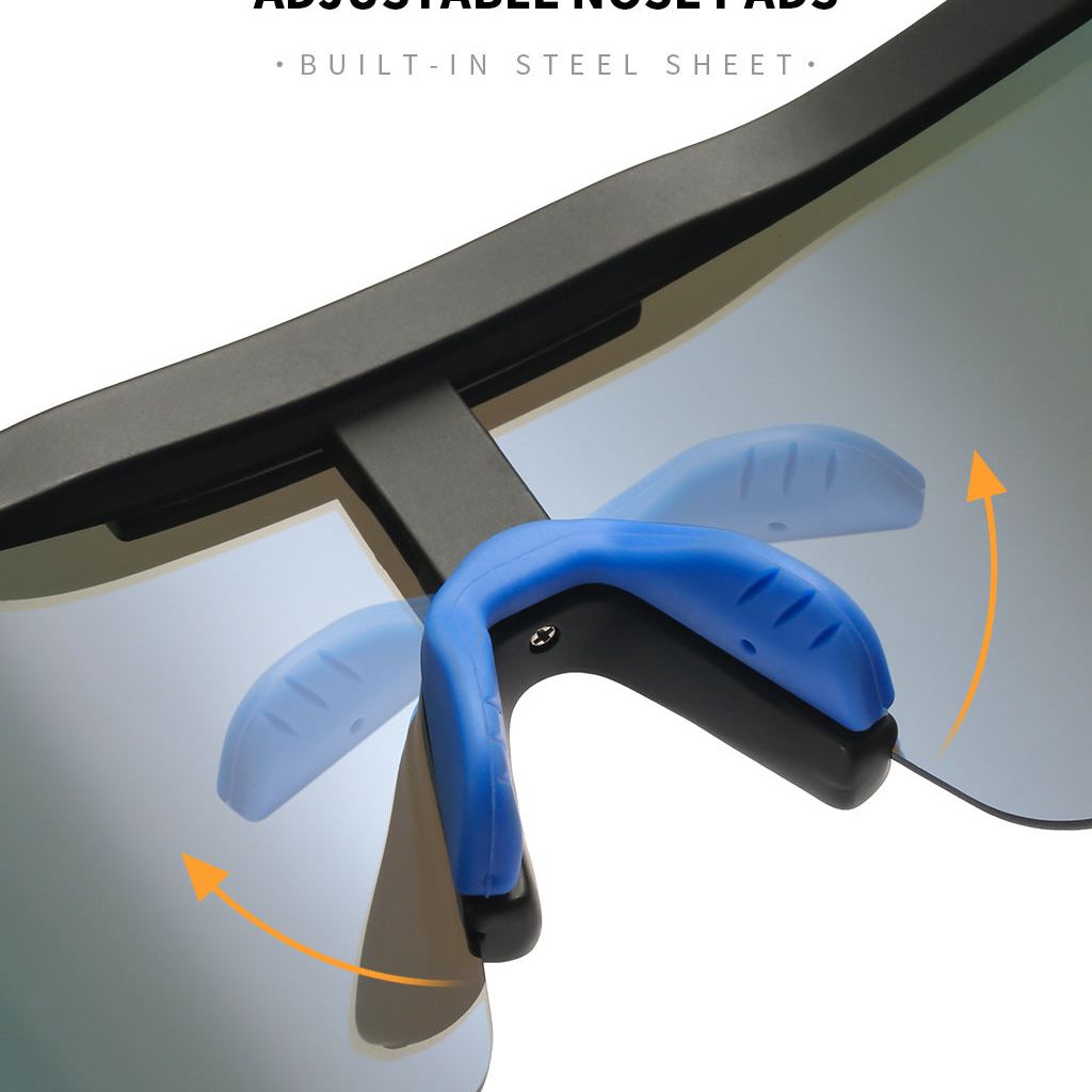 Blue Lenses With White Temples Ultra-Light Polarized Sports Sunglasses - Wraparound Shield Design for Cycling & Outdoor Performance