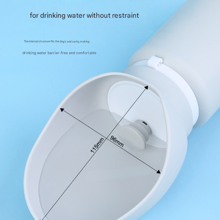 Grey Portable Pet Dog Water Bottle 550ml - Foldable Food-Grade Silicone Travel Drinker with Leak-Proof Dispenser