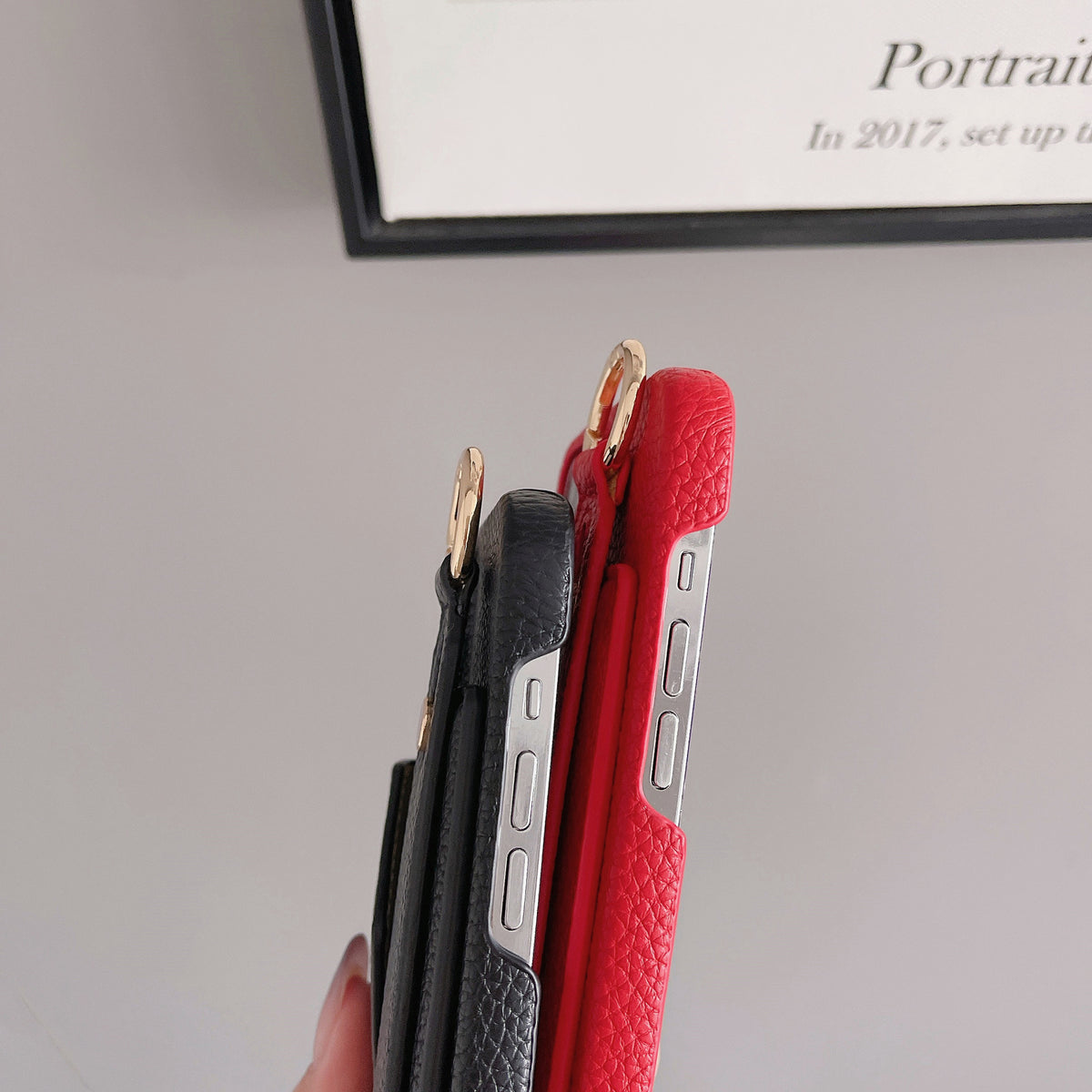 Black Chic PU Leather Crossbody Wallet Case for iPhone 16 - Card Holder with Detachable Strap & Finger Ring Grip