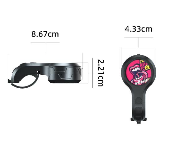 Black Style D Ultra-Loud Electric Bike Horn - 130dB USB Rechargeable, IPX6 Waterproof, Easy Mount Bicycle Safety Bell