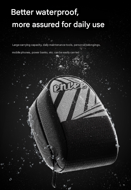 Khaki Compact Bike Saddle Bag - Quick-Release Water-Resistant Tail Pouch with Reflective Accents