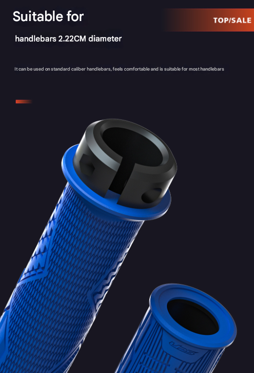 Dark Grey Ergonomic Lock-On Bike Grips - Anti-Slip TPR Rubber, Alloy Rings & Plugs for MTB & Commuter Bikes