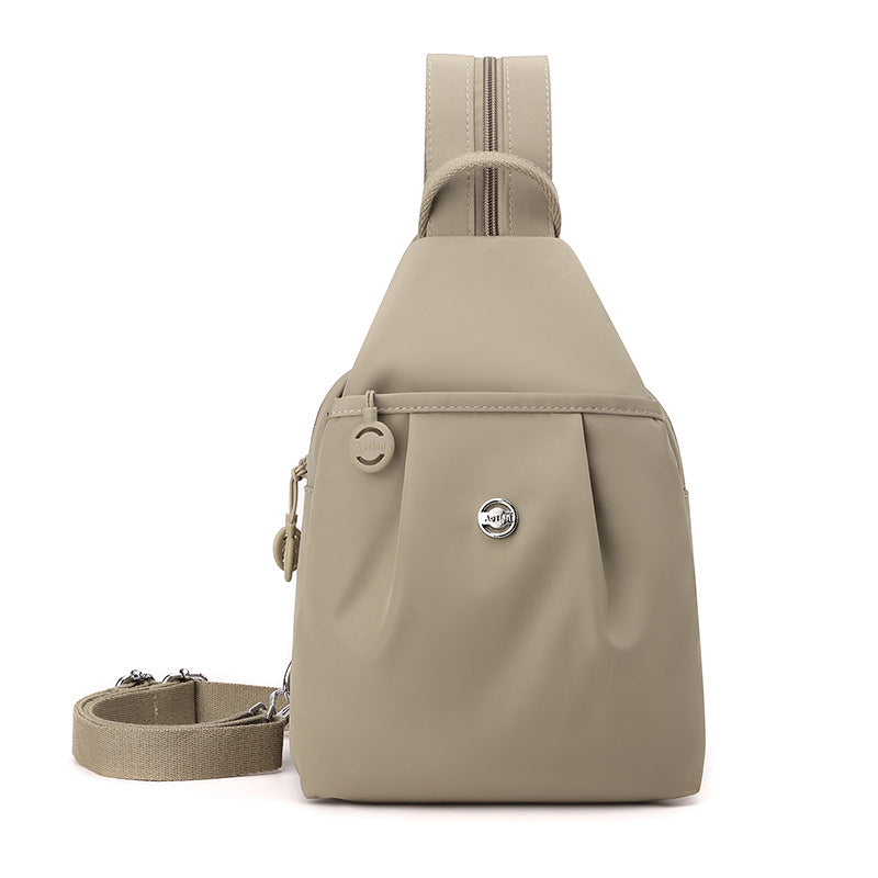 Beige Versatile Women&#39;s Convertible Mini Backpack &amp; Sling Bag - Stylish Anti-Theft Oxford Cloth Daypack, Fits 9.7in iPad