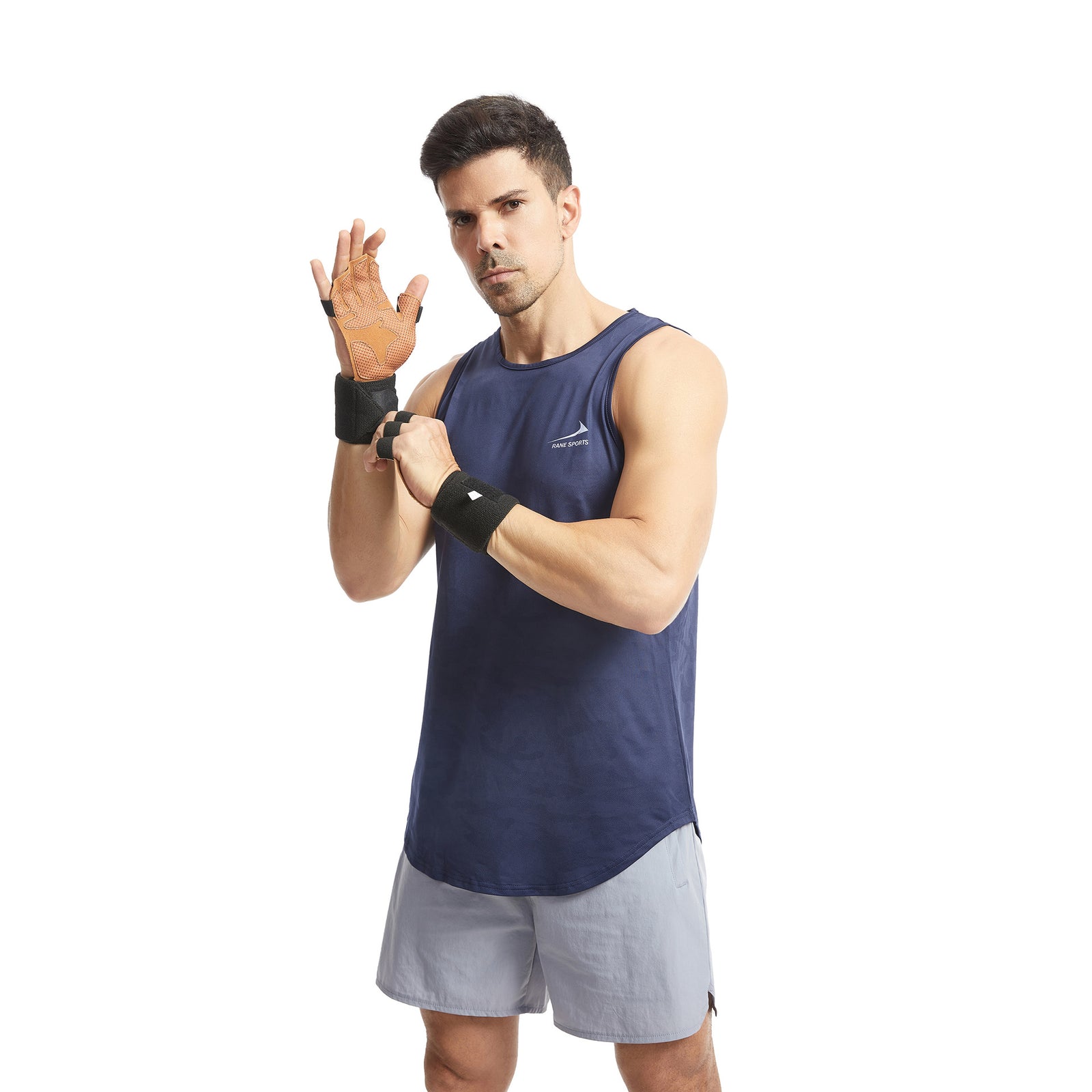 Size M Dark Brown Premium Cowhide Leather Weightlifting Gloves with Wrist Support - Non-Slip Grip, Breathable Fitness Workout Gloves for Gym, WODs, Dumbbells