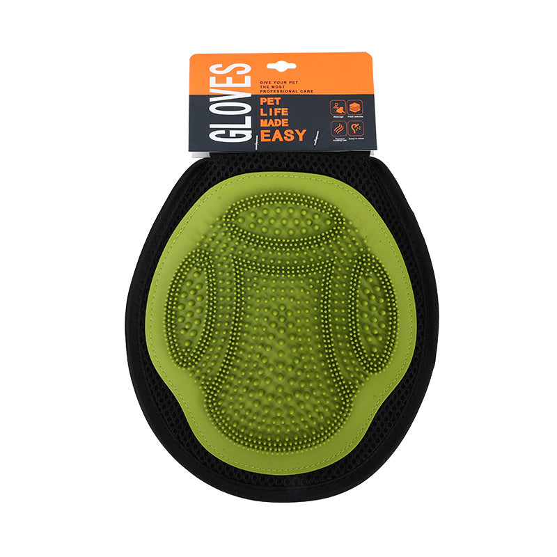 Green 3-Pack Gentle Pet Grooming Glove - Deshedding, Bathing &amp; Massage Mitt for Dogs &amp; Cats, Breathable &amp; Adjustable
