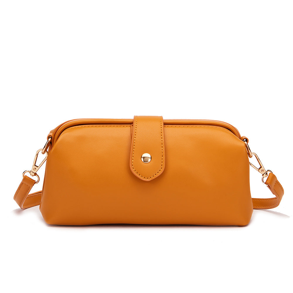 Yellow Chic Vintage Inspired PU Leather Crossbody Bag - Small Frame Doctor Style Purse with Adjustable Strap