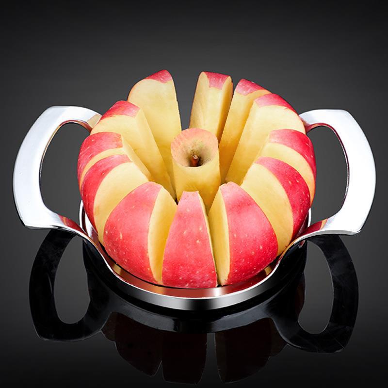 Silver Premium Apple Slicer Corer - Heavy Duty Stainless Steel Fruit Cutter, 12-Slice Divider Kitchen Gadget