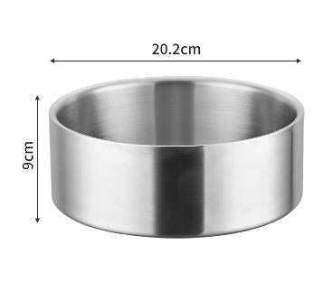 Silver Premium 304 Stainless Steel Pet Bowl (64oz) - Non-Slip, Anti-Tip Food &amp; Water Dish for Dogs &amp; Cats - Durable &amp; Easy Clean