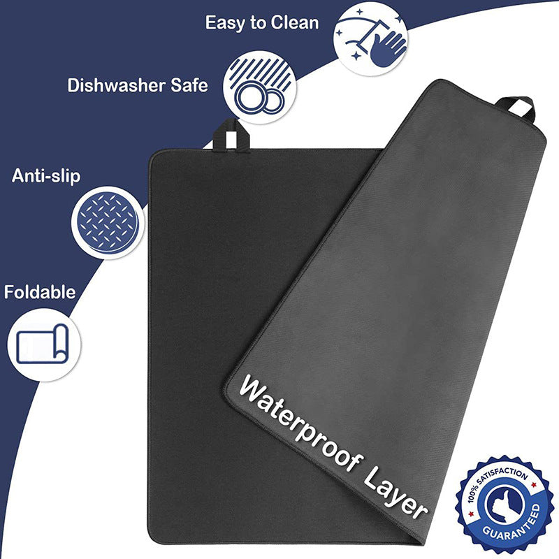 Black Premium Heat Resistant Stovetop Protector Mat - Waterproof, Anti-Slip &amp; Easy Clean Kitchen Guard (42x28cm)