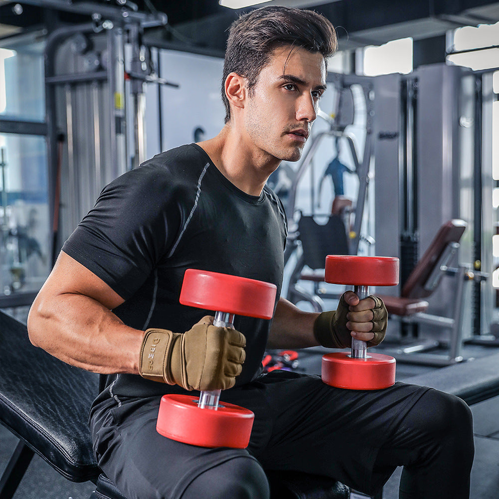 Size M Black Heavy Duty Workout Gloves with Wrist Support - Anti-Slip Gel Padded Gym Gloves for Weightlifting, Training & Fitness