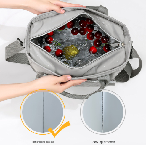 Black Chic Insulated Lunch Tote Bag - 11L Large Capacity Cooler for Work, Picnic & Travel - Durable Oxford Fabric