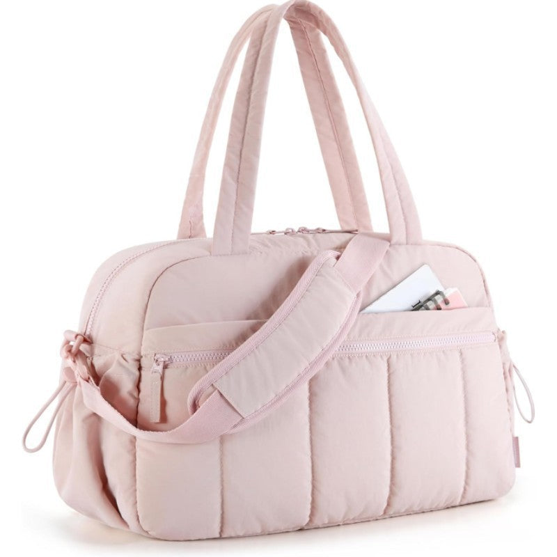 Pink Versatile Carry-On Travel Duffel Bag - Airline Personal Item Size with Waterproof Wet Pocket &amp; Trolley Sleeve