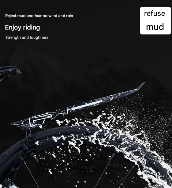 Style A Black Lightweight Bicycle Rear Mudguard - Adjustable PP5 Fender for MTB, Road & Folding Bikes (NOT for V-Brakes)