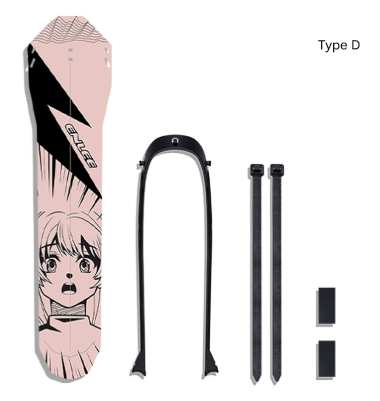 Style D Black and Pink Lightweight Bicycle Rear Mudguard - Adjustable PP5 Fender for MTB, Road & Folding Bikes (NOT for V-Brakes)