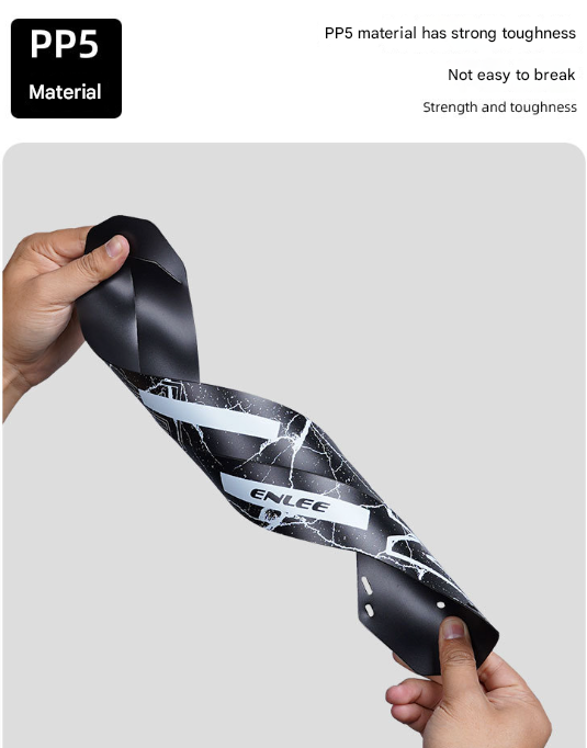 Style E Black Lightweight Bicycle Rear Mudguard - Adjustable PP5 Fender for MTB, Road & Folding Bikes (NOT for V-Brakes)