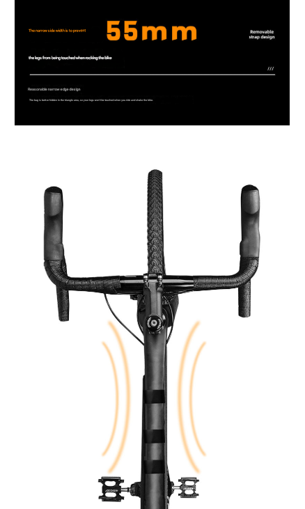 Black and Orange Waterproof Bicycle Frame Bag - 2.5L Slim Top Tube Storage Pouch for Cycling Essentials