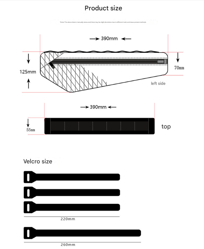 Black and White Waterproof Bicycle Frame Bag - 2.5L Slim Top Tube Storage Pouch for Cycling Essentials