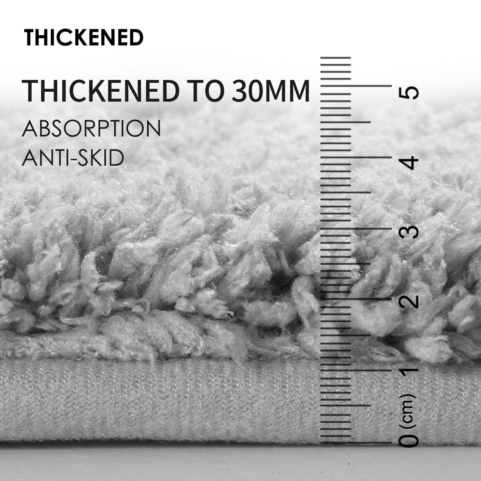 White Ultra Absorbent Plush Bath Mat - Non-Slip Bathroom Rug with Innovative Foot Drying Pocket