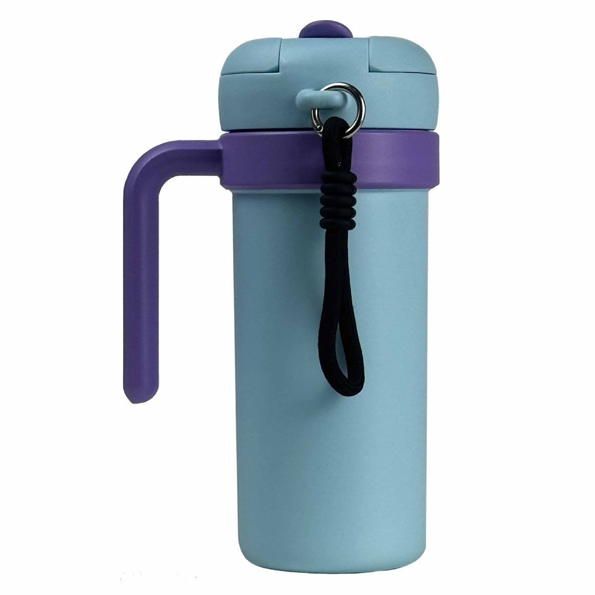 Blue and Purple 700ml Insulated Stainless Steel Tumbler with Handle, Dual-Sip Lid, Straw &amp; Tea Infuser