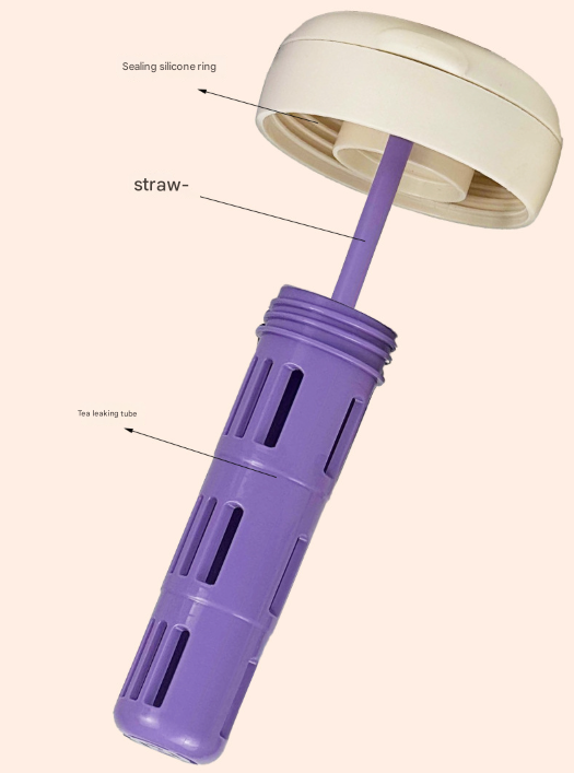 Blue and Purple 700ml Insulated Stainless Steel Tumbler with Handle, Dual-Sip Lid, Straw & Tea Infuser