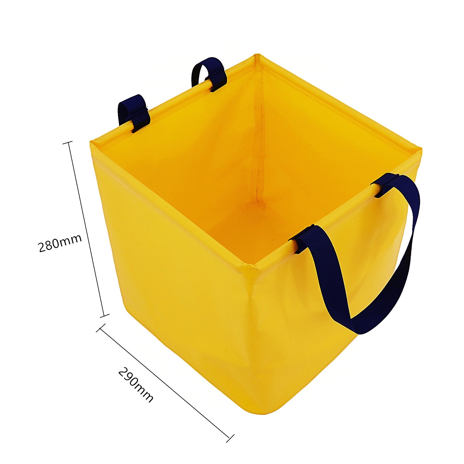 Yellow 25L Collapsible Bucket - Heavy-Duty PVC Waterproof Folding Pail for Fishing, Camping & Car Washing