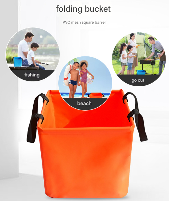 Black 25L Collapsible Bucket - Heavy-Duty PVC Waterproof Folding Pail for Fishing, Camping & Car Washing