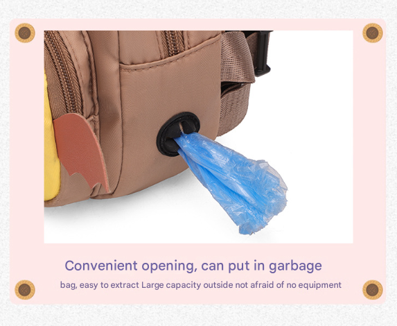 Green Adorable Monster Pet Backpack Harness - Small Dog & Cat Treat Pouch with Poop Bag Dispenser