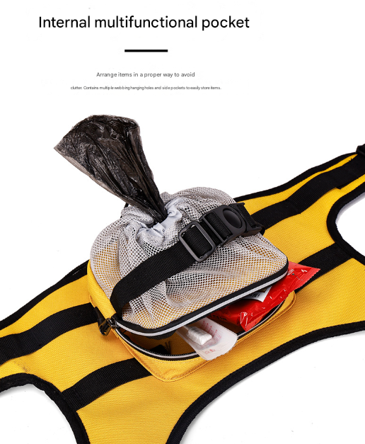 Size L Black and Pink Ultimate Dog Harness Vest with Backpack - Padded, Reflective & Adjustable for Medium to Large Breeds