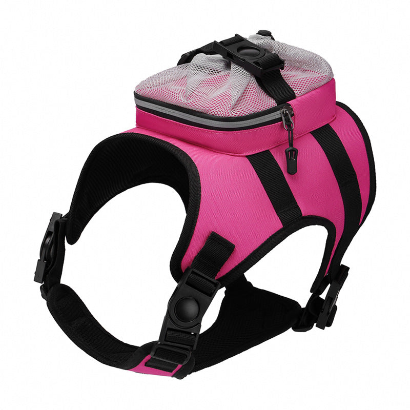 Size S Black and Pink Ultimate Dog Harness Vest with Backpack - Padded, Reflective &amp; Adjustable for Medium Sized Dogs