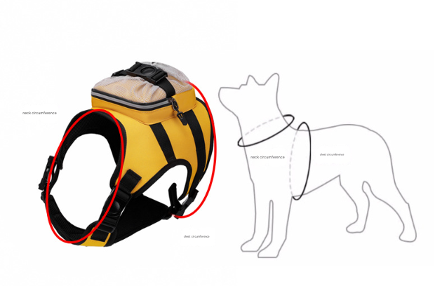 Size S Black and Yellow Ultimate Dog Harness Vest with Backpack - Padded, Reflective & Adjustable for Medium Sized Dogs