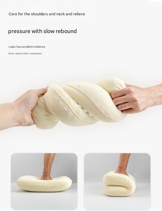 Coffee Reversible Memory Foam Travel Pillow - All-Season Comfort Neck Support for Deep Sleep & Portability