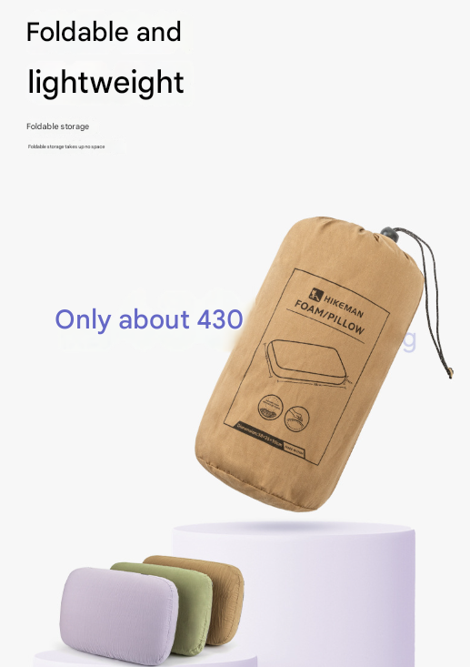 Coffee Reversible Memory Foam Travel Pillow - All-Season Comfort Neck Support for Deep Sleep & Portability