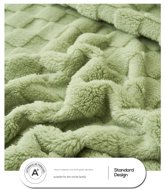 200*230CM Dark Green Ultra-Soft Waffle Textured Plush Fleece Blanket - Large Cozy All-Season Throw for Bed & Sofa