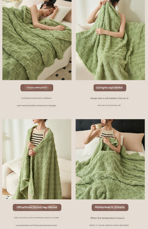 200*230CM Light Yellow Ultra-Soft Waffle Textured Plush Fleece Blanket - Large Cozy All-Season Throw for Bed & Sofa
