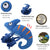 2 Pcs Green Interactive Plush Chameleon Dog Toy with Squeaker & Rope Legs - Durable Chew Toy for Medium/Large Dogs, Teeth Cleaning Texture, Machine Washable (10.2in)
