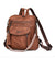 Brown Chic Women's PU Leather Convertible Backpack - Anti-Theft Design, Multi-Pocket Shoulder Bag with Tassel