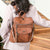 Brown Chic Women's PU Leather Convertible Backpack - Anti-Theft Design, Multi-Pocket Shoulder Bag with Tassel