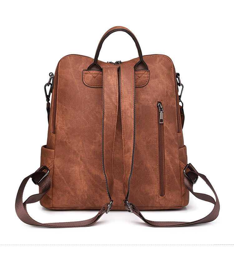 Pink Chic Women's PU Leather Convertible Backpack - Anti-Theft Design, Multi-Pocket Shoulder Bag with Tassel