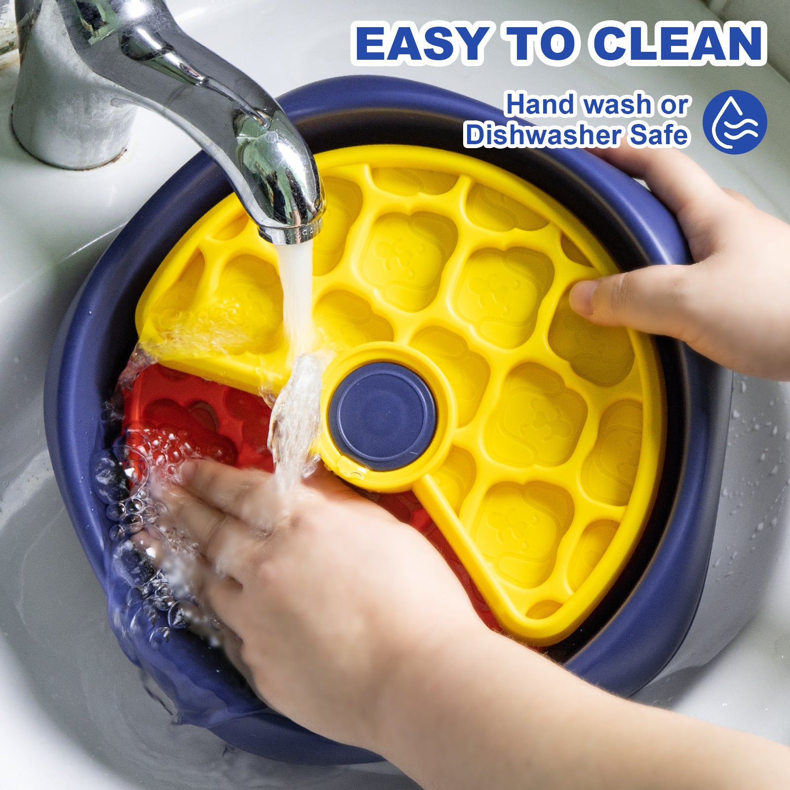 Yellow,Green and Blue Interactive Dog Puzzle Feeder Bowl - Slow Eating & Mental Stimulation Toy for Small Medium Breeds